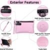 BOYISTARG PU Leather Gift Smell Proof Storage Bags with 8 Items - Waterproof Large Smell Proof Pouch with Combination Lock - Travel Storage Case for Women or Men -Pink - Image 3