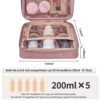 CUBETASTIC Travel Toiletry Bag, Makeup Bag for Women, Small Hanging Travel Bag for Toiletries with 3 Compartment, Portable Cosmetic Organizer Case, Water-resistant, Pink - Image 4