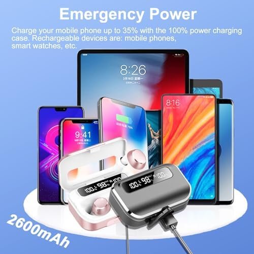 Ear Buds Wireless Bluetooth Earbuds Bluetooth 5.3 Headphones with 4 ENC Noise Cancelling Mic Powerful Bass In-Ear Earbuds with LED Display 128H IP7 Waterproof 2024 New Earphones for Ios/Android - Image 3