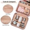 CUBETASTIC Travel Toiletry Bag, Makeup Bag for Women, Small Hanging Travel Bag for Toiletries with 3 Compartment, Portable Cosmetic Organizer Case, Water-resistant, Pink - Image 5