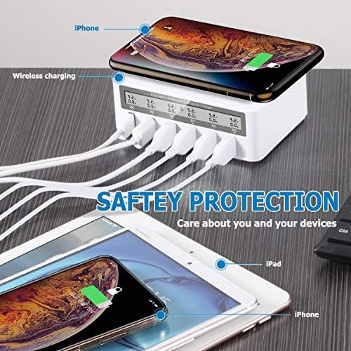 Charging Station, 100W 6-Port USB Fast Charger with QC 3.0 & PD, Compatible with Apple & Other Brand Cell Phones - Image 3