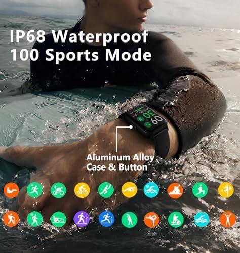 KEEPONFIT Smart Watch Answer/Make Calls, 1.85" Aluminum Case Alexa Built-in Fitness Watch IP68 Waterproof/100 Sports Modes/Heart Rate for iOS/Android - Image 6