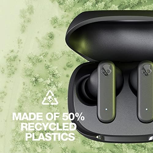 Skullcandy Smokin' Buds In-Ear Wireless Earbuds, 20 Hr Battery, 50% Renewable Plastics, Microphone, Works with iPhone Android and Bluetooth Devices - Black - Image 4