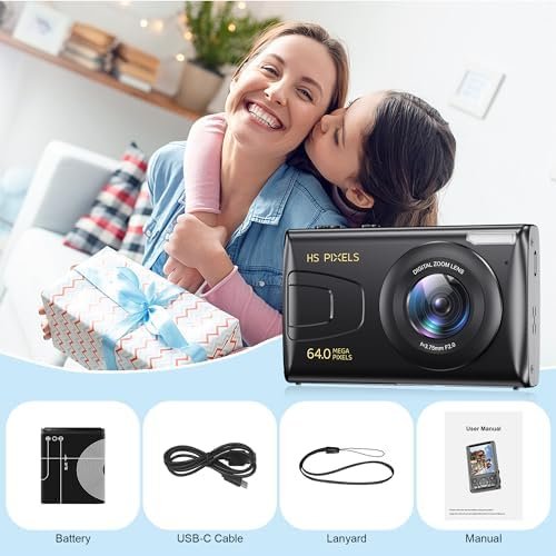 Digital Camera, 4K Kids Camera for Photography, 64MP MP3 Player Compact Video Camera 18X Digital Zoom Vlogging Camera for YouTube, Auto Focus Point and Shoot Digital Cameras Gift for Students Teens - Image 8