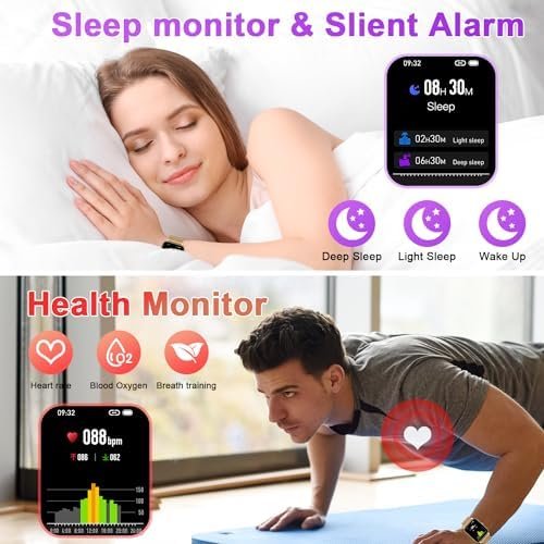 Smart Watch for Women Fitness Tracker: Gold Smart Watches for Women Digital Mens Watches Make/Answer Call Waterproof Running Smartwatch Android Phone iPhone Samsung Compatible Heart Rate Monitor - Image 3