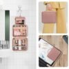 CUBETASTIC Travel Toiletry Bag, Makeup Bag for Women, Small Hanging Travel Bag for Toiletries with 3 Compartment, Portable Cosmetic Organizer Case, Water-resistant, Pink - Image 7