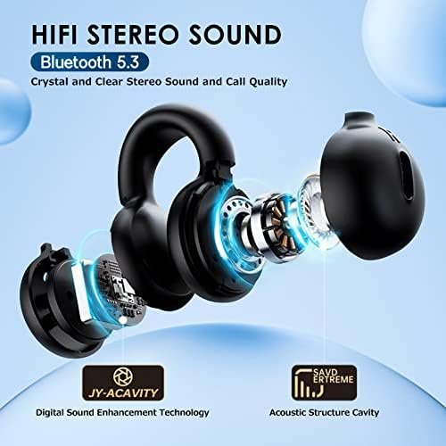 kinglucky Open Ear Clip on Earbuds Wireless Bluetooth air Conduction Headphones with mic Noise Cancelling Waterproof for Sports,Cycling,Driving,Running(Black) - Image 4