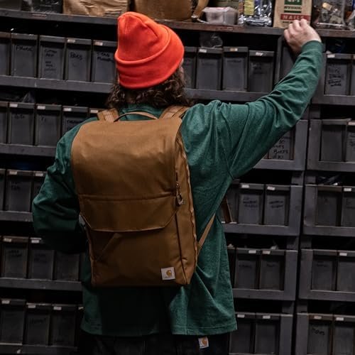 Carhartt 21L Top-Load Backpack, Water Resistant Coated Canvas Base with Laptop Sleave, Brown, One Size - Image 6