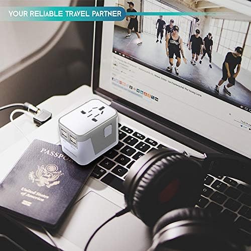 International Power Adapter Travel Plug - 4 USB Ports Universal Work for 150 Countries - 120 Volt Adapter - Adapter Type C Type A Type G Type I f for UK Japan China eu Europe European By SublimeWare - Image 6