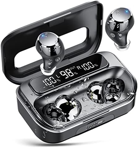 Ear Buds Wireless Bluetooth Earbuds Bluetooth 5.3 Headphones with 4 ENC Noise Cancelling Mic Powerful Bass In-Ear Earbuds with LED Display 128H IP7 Waterproof 2024 New Earphones for Ios/Android
