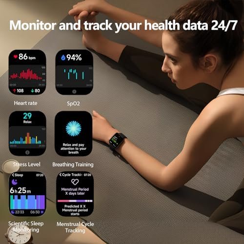 KEEPONFIT Smart Watch Answer/Make Calls, 1.85" Aluminum Case Alexa Built-in Fitness Watch IP68 Waterproof/100 Sports Modes/Heart Rate for iOS/Android - Image 5