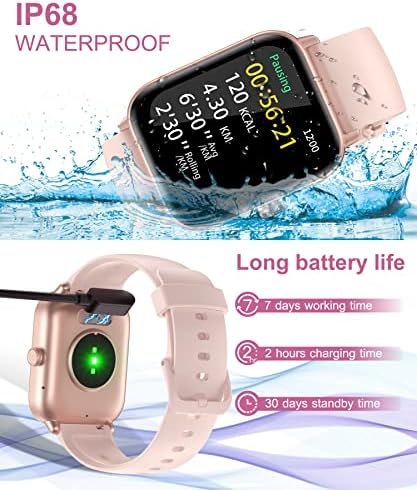 Smart Watch for Men Women with Bluetooth Call,Alexa Built-in,1.8" DIY Dial Fitness Tracker with Heart Rate Blood Oxygen Sleep Monitor 100 Sports Modes IP68 Waterproof Smartwatch for Android iOS(Black) - Image 6