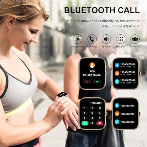 Smart Watch(Answer/Make Call), 1.85" Smart Watches for Men Women IP68 Waterproof, 110+ Sport Modes, Fitness Activity Tracker, Heart Rate Sleep Monitor, Pedometer, Smartwatch for Android iOS, Pink Gold - Image 3