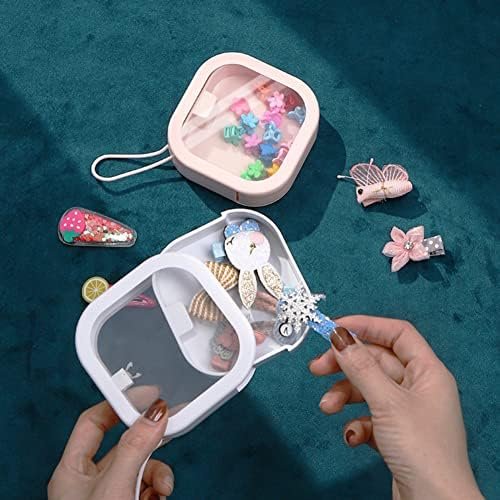 SPAKOWN Portable Hair Tie Holder Hair Tie Organizer Small Hair Accessories Storage Small Items Organizer for Girls Women (Pink+White 2 Pack) - Image 2