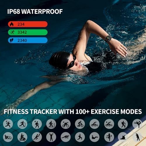 KEEPONFIT Smart Watch with Answer/Make Calls, Metal Frame 1.8" Alexa Built-in Fitness Tracker with IP68 Waterproof/100+ Sports Modes/Heart Rate/SpO2/Stress/Sleep Monitor for Men/Women for iOS/Android - Image 4