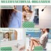 ZLFSRQ 2Pcs Checkered Makeup Bag for Women Travel Medium Small Cosmetic Bag Set Cute Makeup Pouch Purse Zippered Toiletry Bag Organizer Preppy Y2K Trendy Aesthetic Makeup Brushes Storage Bag(Green) - Image 3