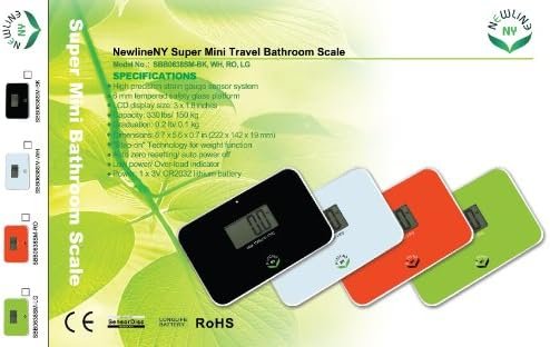 NewlineNY Auto Step On Super Mini Travel Bathroom Scale, 5.25" x 8.5" SBB0638SM (Green) - Image 2