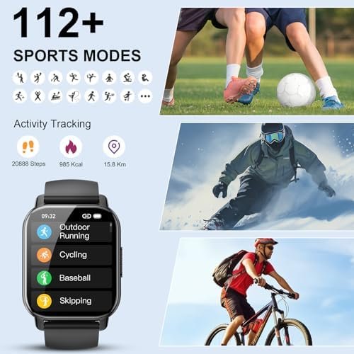 Smart Watch for Men/Women with Bluetooth Call and Message Reminder, Fitness Watch 1.85" HD Touch Screen, Heart Rate/Sleep/Blood Oxygen/Steps Monitor, 112+ Sport Mode, Activity Trackers for Android iOS - Image 4
