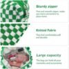 ZLFSRQ 2Pcs Checkered Makeup Bag for Women Travel Medium Small Cosmetic Bag Set Cute Makeup Pouch Purse Zippered Toiletry Bag Organizer Preppy Y2K Trendy Aesthetic Makeup Brushes Storage Bag(Green) - Image 5