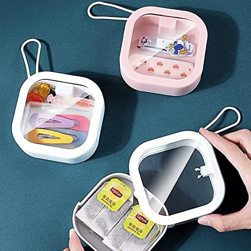 SPAKOWN Portable Hair Tie Holder Hair Tie Organizer Small Hair Accessories Storage Small Items Organizer for Girls Women (Pink+White 2 Pack) - Image 5