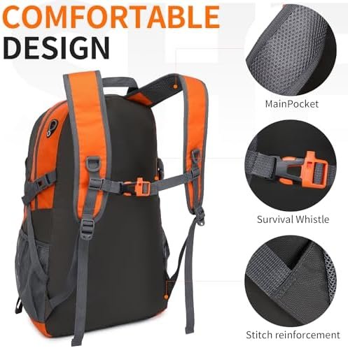 40L Hiking Backpack Lightweight Daypack Waterproof Travel Camping Backpack for Men Women Sport Packable - Image 4