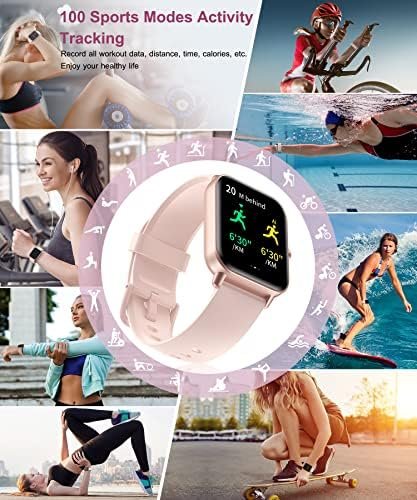 Smart Watch for Men Women with Bluetooth Call,Alexa Built-in,1.8" DIY Dial Fitness Tracker with Heart Rate Blood Oxygen Sleep Monitor 100 Sports Modes IP68 Waterproof Smartwatch for Android iOS(Black) - Image 5