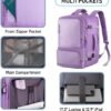ANTERK Travel Backpack for Women, 45L Carry On Backpack for Airplanes, Hiking Waterproof Outdoor Sports Luggage Expandable Daypack Fit 17 Inch Laptop with USB Charging Port & Shoes Compartment, Purple - Image 4
