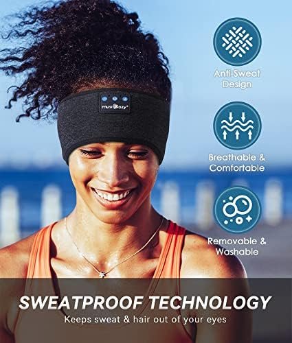 MUSICOZY Sleep Headphones Bluetooth 5.2 Headband, Sports Wireless Earphones Music Sleeping Eye Mask Earbuds with HD Stereo Speaker for Mom Women Men Teen Running Cool Gadgets Unique Gifts - Image 6