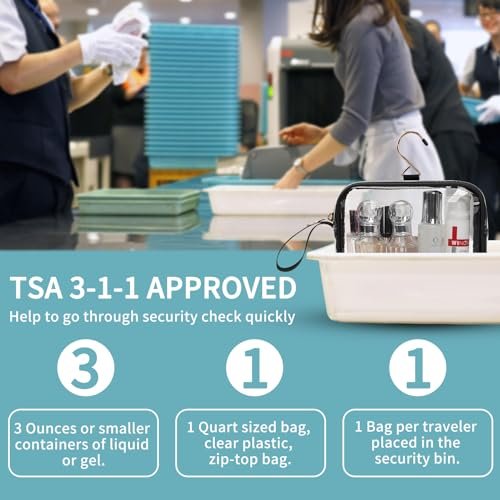 TSA Approved Toiletry Bag, 2 Pack Clear Toiletry Bags with Hook, Quart Size Clear Makeup Bags, Travel Makeup Cosmetic Bag for Women Men, Carry on Airport Airline Compliant Bag - Image 3