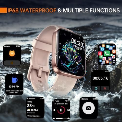 aeac Smart Watches for Women Alexa Built-in 1.8" Full Touch Screen Fitness Watch with Heart Rate/SpO2/Sleep Monitor, Bluetooth Calls, 100 Sport Modes, IP68 Waterproof Smartwatch for iPhone Android - Image 6