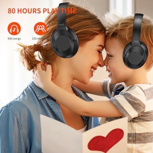 Aamft Active Noise Cancelling Headphones - Hi-Res Sound Wireless Over Ear Bluetooth Headphones Comfort Fit, 80H Playtime Noise Canceling Headphones, Deep Bass, AI Clear Calls for Travel/Home/Office - Image 7