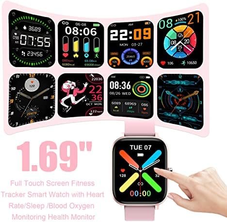 Smart Watch for Men Women Compatible with iPhone Samsung Android Phone 1.69“ Full Touch Screen Watch IP68 Waterproof Bluetooh Fitness Tracker Smart Watch with Heart Rate/Sleep Monitor - Image 2