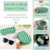 ZLFSRQ 2Pcs Checkered Makeup Bag for Women Travel Medium Small Cosmetic Bag Set Cute Makeup Pouch Purse Zippered Toiletry Bag Organizer Preppy Y2K Trendy Aesthetic Makeup Brushes Storage Bag(Green) - Image 6