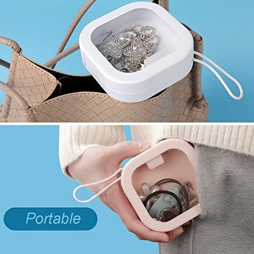 SPAKOWN Portable Hair Tie Holder Hair Tie Organizer Small Hair Accessories Storage Small Items Organizer for Girls Women (Pink+White 2 Pack) - Image 3