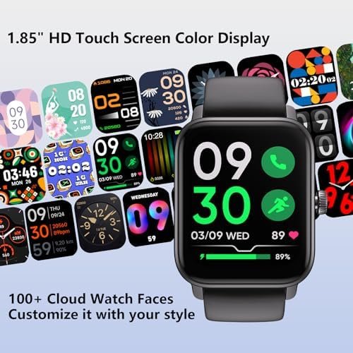 KEEPONFIT Smart Watch Answer/Make Calls, 1.85" Aluminum Case Alexa Built-in Fitness Watch IP68 Waterproof/100 Sports Modes/Heart Rate for iOS/Android - Image 2