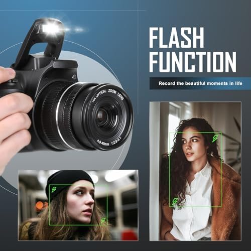 Digital Camera, 4k&64MP Cameras for Photography, Video Camera, 40X Zoom Vlogging Camera for YouTube with Flash, WiFi & HDMI Output, 32GB SD Card(Black) - Image 6