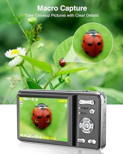 4K Digital Camera for Photography Autofocus,Macro Digital Camera for Kids with SD Card,48MP Vlogging Camera for YouTube,Compact Digital Camera with 18X Digital Zoom, Flash, Anti-Shake, 2 Batteries - Image 5