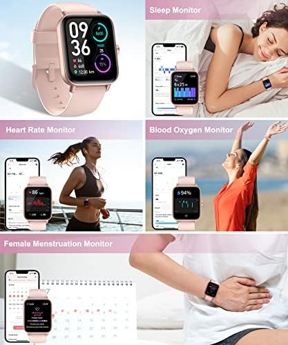 Smart Watch for Men Women with Bluetooth Call,Alexa Built-in,1.8" DIY Dial Fitness Tracker with Heart Rate Blood Oxygen Sleep Monitor 100 Sports Modes IP68 Waterproof Smartwatch for Android iOS(Black) - Image 4