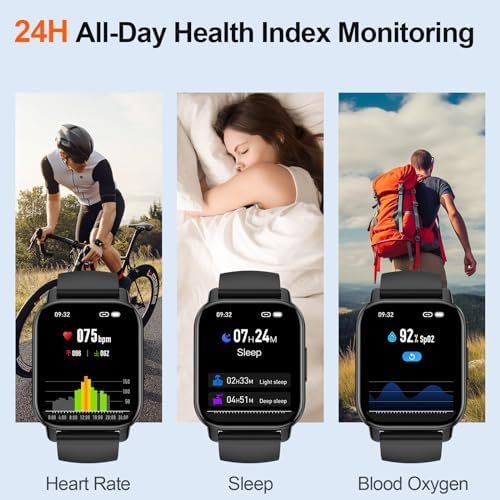 Smart Watch for Men/Women with Bluetooth Call and Message Reminder, Fitness Watch 1.85" HD Touch Screen, Heart Rate/Sleep/Blood Oxygen/Steps Monitor, 112+ Sport Mode, Activity Trackers for Android iOS - Image 3