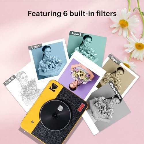 KODAK Mini Shot 3 Retro 4PASS 2-in-1 Instant Digital Camera and Photo Printer (3x3 inches) + 60 Sheets Cartridge Bundle, White - Image 6