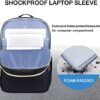 VANKEAN 15.6 Inch Laptop Backpack for Women Men Work Bag Fashion with USB Port, Waterproof Backpacks Nurse Stylish Travel Bags Casual Daypacks for College, Business, Black - Image 3