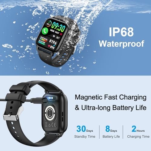 Smart Watch for Men/Women with Bluetooth Call and Message Reminder, Fitness Watch 1.85" HD Touch Screen, Heart Rate/Sleep/Blood Oxygen/Steps Monitor, 112+ Sport Mode, Activity Trackers for Android iOS - Image 6