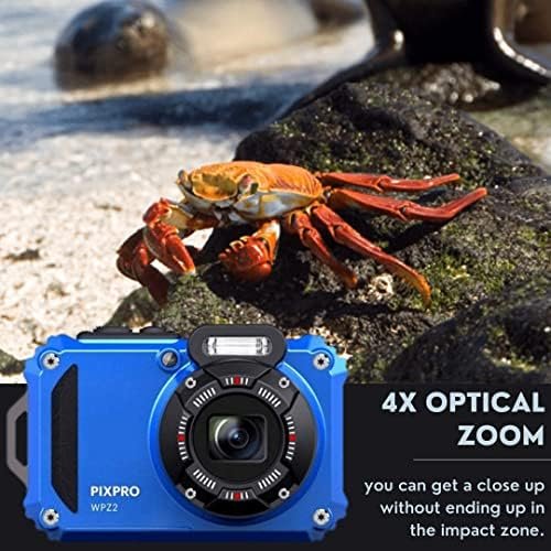 Kodak PIXPRO WPZ2 Rugged Waterproof 16MP Digital Camera with 4x Optical Zoom (Blue) Bundle with Koah Nostrand Gadget Bag, Floating Camera Strap (Yellow), and 32GB UHS-I microSDHC Memory Card (4 Items) - Image 4
