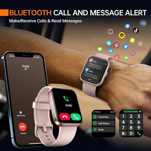 aeac Smart Watches for Women Alexa Built-in 1.8" Full Touch Screen Fitness Watch with Heart Rate/SpO2/Sleep Monitor, Bluetooth Calls, 100 Sport Modes, IP68 Waterproof Smartwatch for iPhone Android - Image 3