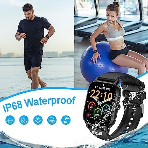 Smart Watch(Answer/Make Call), 1.85" Smart Watches for Men Women, 2024 Smartwatch IP68 Waterproof, Fitness Tracker 110+ Sport Modes, Heart Rate Sleep Monitor, Pedometer, Smartwatches for Android iOS - Image 7