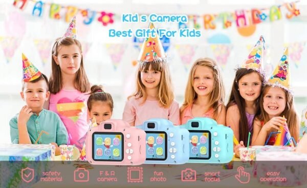 Upgrade Kids Camera,Gifts for Boys and Girls of Age 3-9, 1080P HD Digital Video Cameras for Toddler, 20M high -Definition Digital Camera, Suitable for Portable Toys with 32GB SD Card-Pink - Image 2