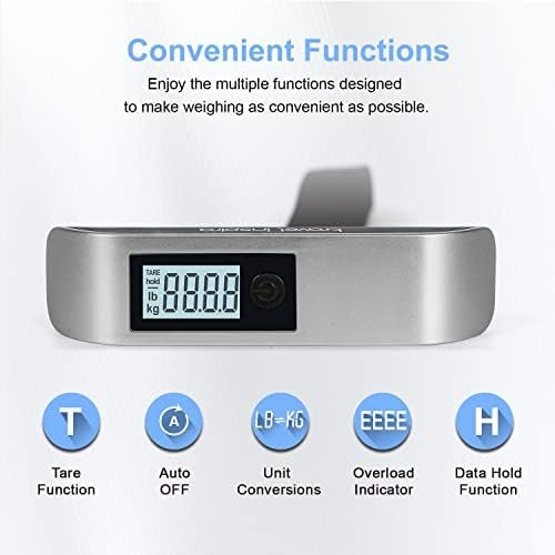 travel inspira Luggage Scale, Travel Essentials, Portable Digital Hanging Baggage Scale for Travel, Suitcase Weight Scale - Image 3