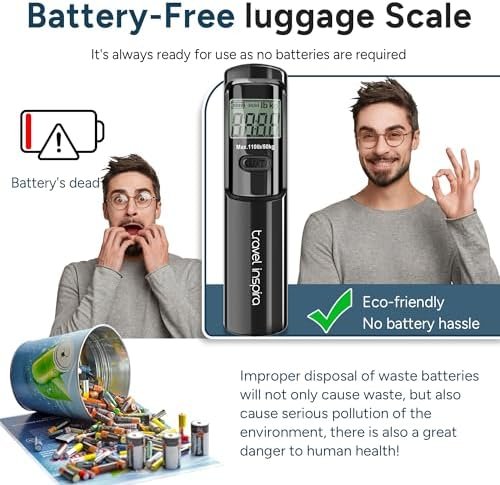 travel inspira Luggage Scale, Travel Essentials, Portable Digital Hanging Baggage Scale for Travel, Suitcase Weight Scale - Image 5