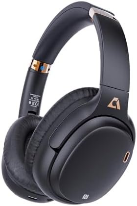 E600Pro Over Ear Headphones Hybrid Active Noise Cancelling, Wireless Bluetooth Headphones, aptX HD & Low Latency, Hi-Res Audio, Deep Bass, 68H Playtime - Black