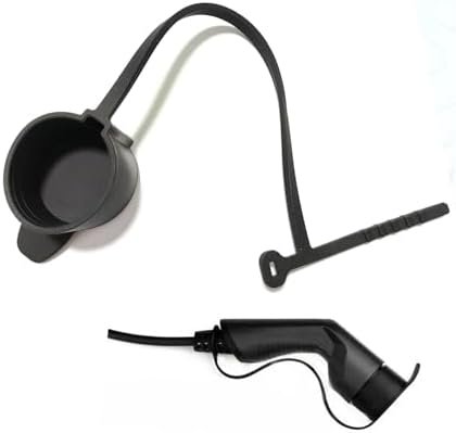 EV Charger Plug Port Cover with Adjustable Zip Ties - Dust Resistant J1772 Plug Protective Cover, Replacement Dust Cap/Cover for J1772 Connector